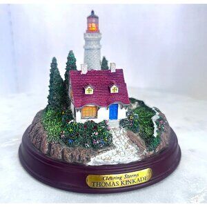 Thomas Kinkade Clearing Storms Lighthouse & Cottage Collectible 4.5" Hand-Painte